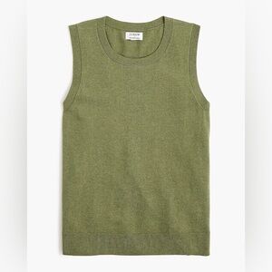 NWT J. Crew Jackie Shell Cotton Sweater Vest Green XS needs two seams repair
